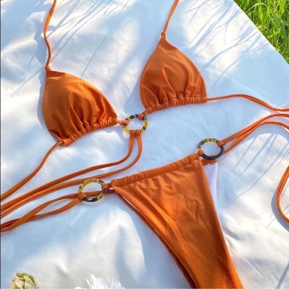 Women's Orange Bikini Set View 4